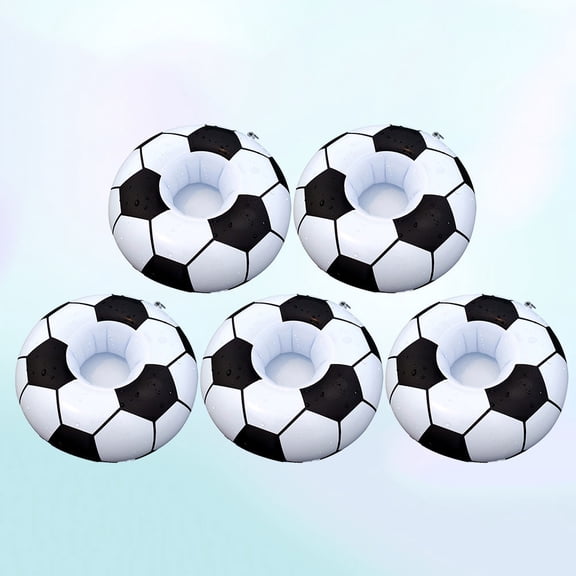 NUOLUX 5pcs Inflatable Drink Holder Football For Pool Parties Floating Cup Holders For Beach Gatherings And Themes for Fan Gear