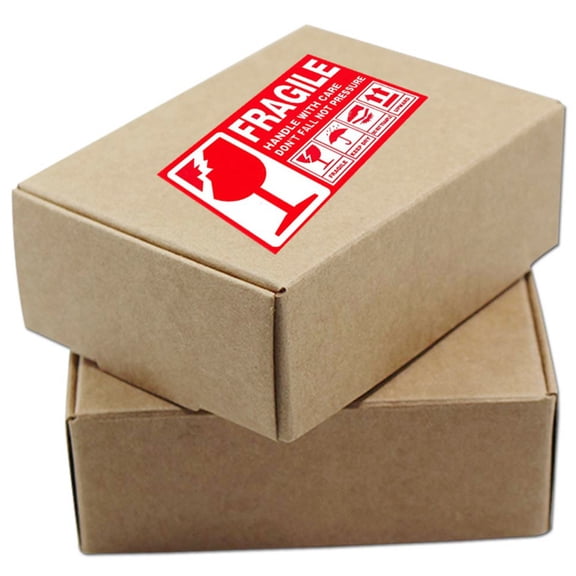 Toyandona Red Fragile Warning Labels Paper Handle with Care Stickers for DIY Use 300Pcs