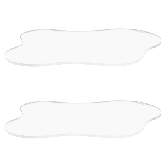 NUOLUX 2Pcs Clear Acrylic Coasters for Table Decoration with Unique Irregular Design