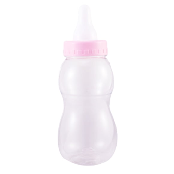 Funny Baby Bottle Piggy Bank For Kids - Pink PVC Money Box With Clear Sides, 11.02 X 4.13 Inch
