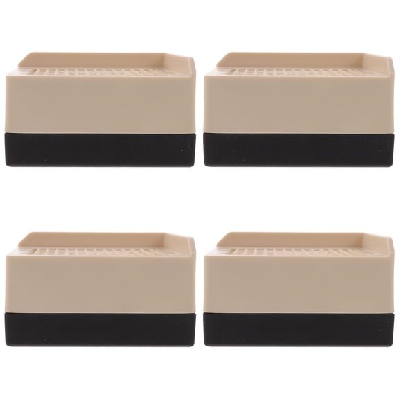 Toyandona Beige Plastic and Soft Rubber Heavy Duty Bed Risers for Home Use 4Pcs