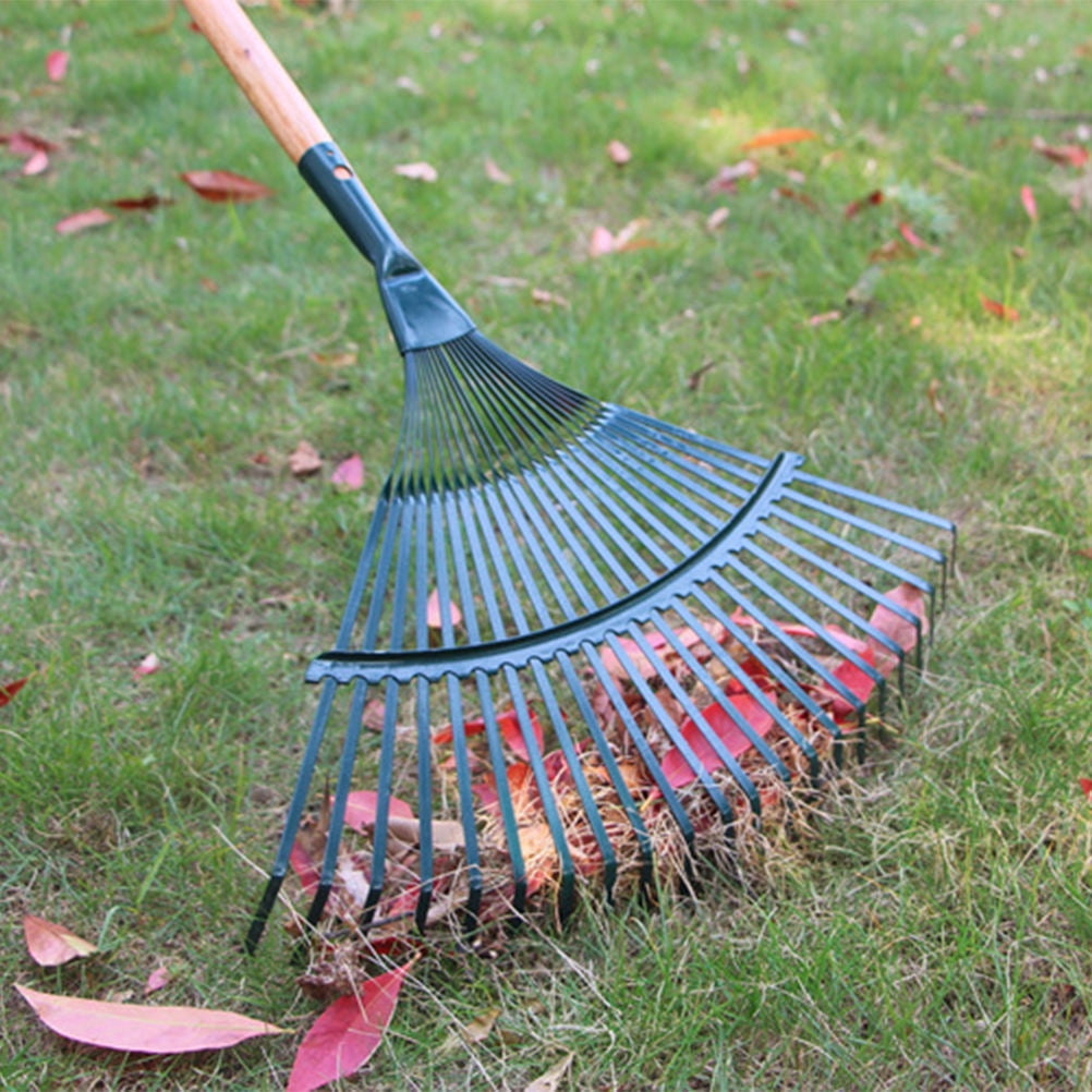 NUOLUX Small Garden Rake 1-Pack for Weeding, Leaf Cleanup, Yard Maintenance 16.5x15.7x0.8in Outdoor Tool