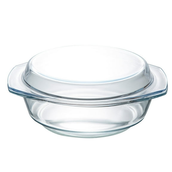 Tineasur Microwave Glass Bowl, White, , Clear and Easy to Clean, 1Pc