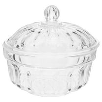 NUOLUX Glass Candy Jar with Decorative Lid, Crystal Canister Bowl for Sugar, Cookies, Spices, Food Storage, Buffet Display