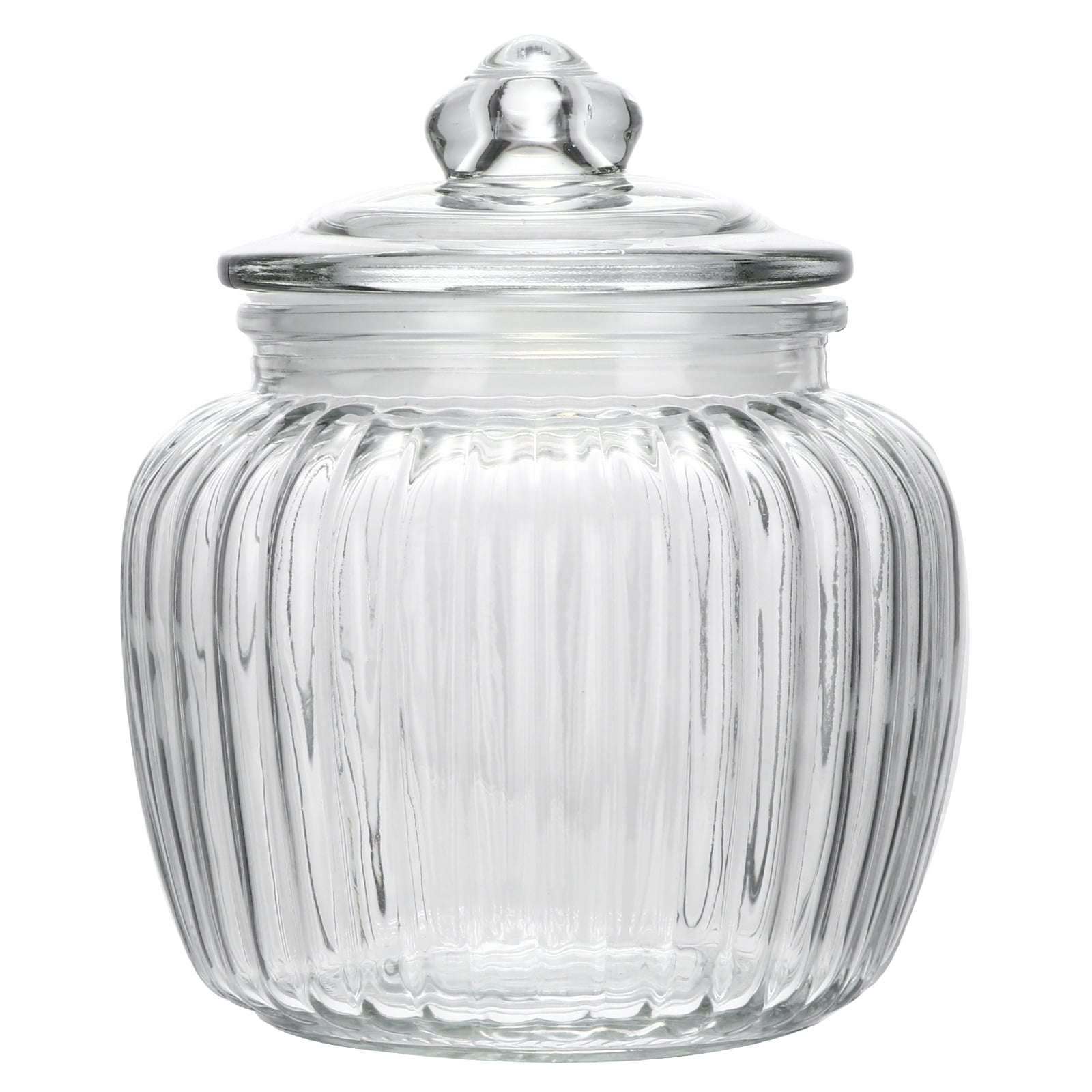 Lallisa Set of 2 Glass Slanted Storage Jar 150 oz Large Candy Jars with  Lids Cookie Jar with Metal Top Tilted Clear Candy Containers Sealed  Canister