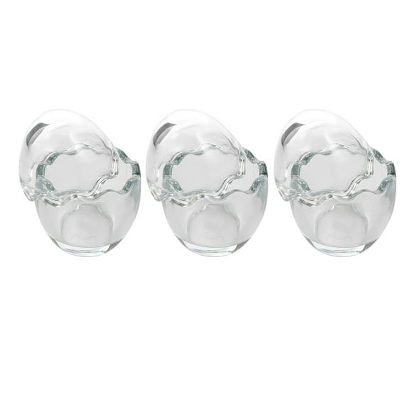CATIEBYE Set of 3 Transparent Glass Pudding Cups Microwave Safe Easy to Clean Dessert Bowls