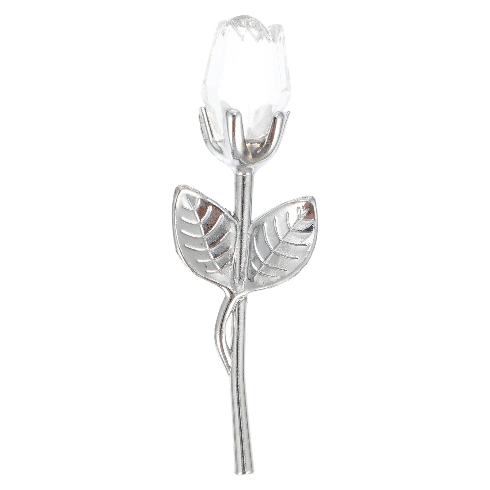 NUOLUX Glass Flowers Crystal Rose Glass Roses with Stems Crystal