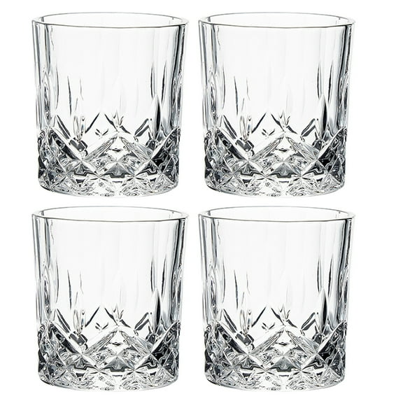 Tineasur 4-Piece Whisky Glass Set Simple Design Clear Glass for Home Bar Kitchen Use