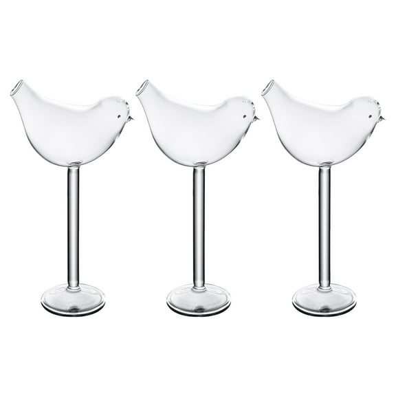 Tineasur 3Pcs Transparent Glass Cocktail Goblet for Bar Unique Style Suitable for Whiskey Wine