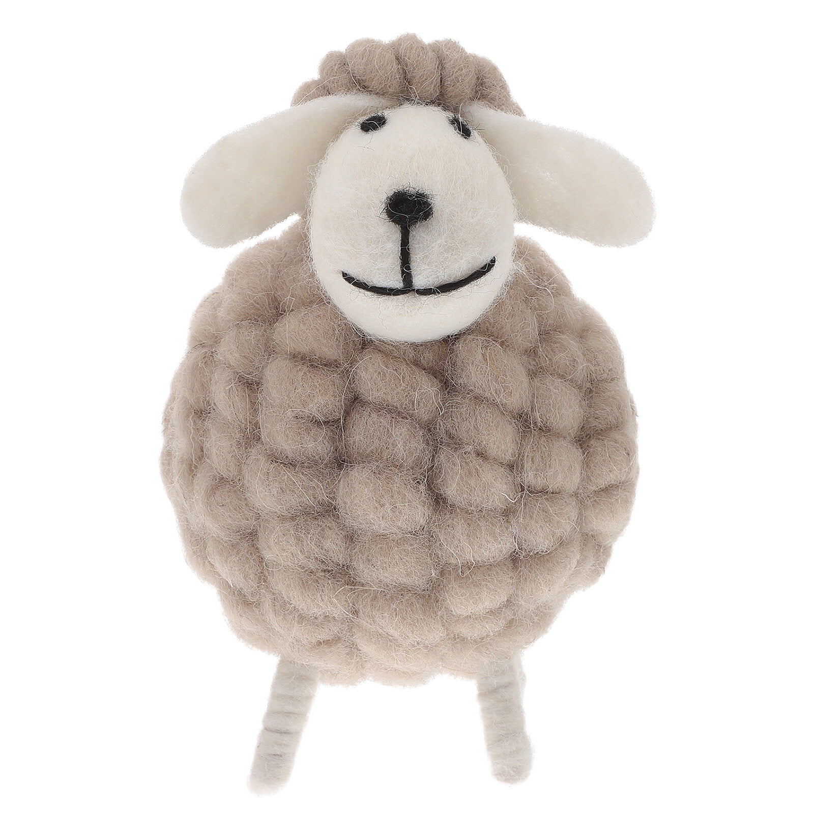NUOLUX Grey Christmas Desktop Ornament Mini Sheep Decoration Crafts Lamb Handcraft Wool Felt Sheep Adornment- Size M