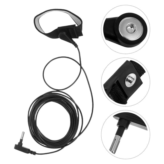 NUOLUX Anti-Static Grounding Wrist Strap with Black ABS and Metal for Electronics Safety and ESD