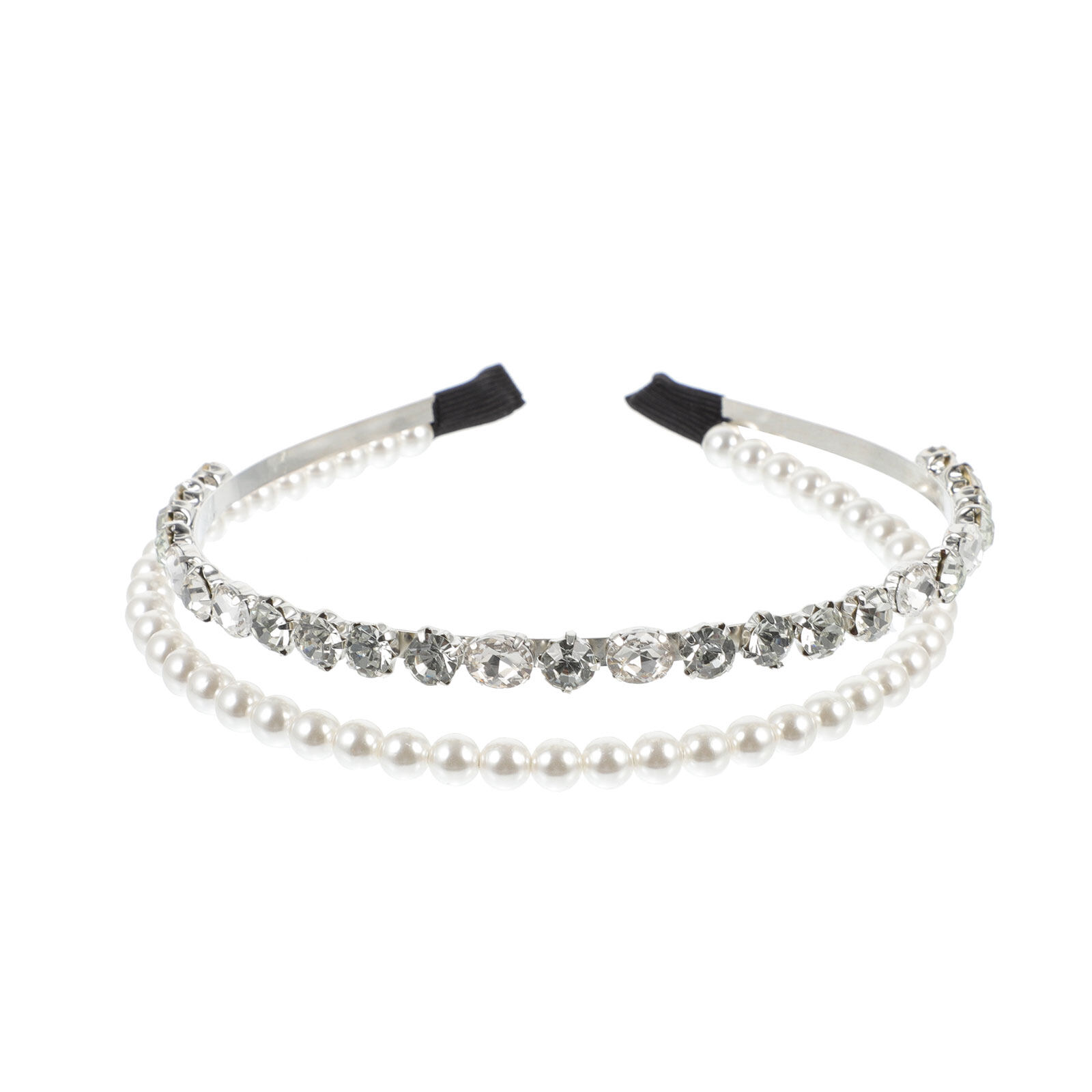 NUOLUX Hair Pearl Bridal Hoop Headband Glitter Headbands Beaded Jeweled Crystal Headpiece Party