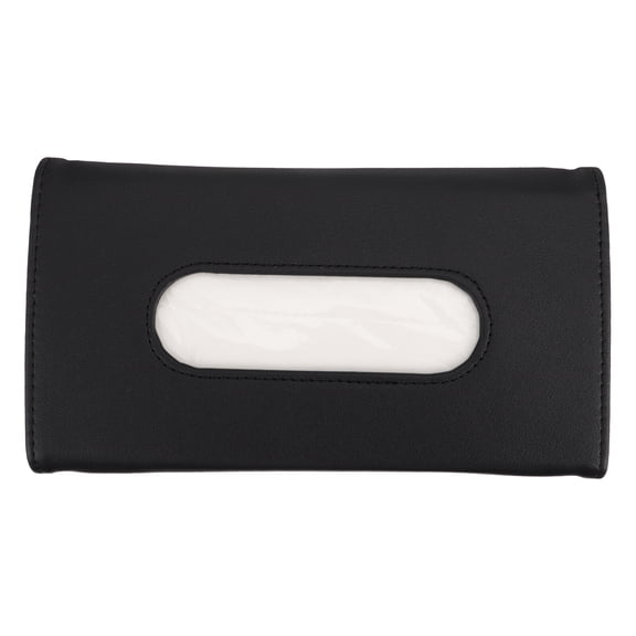 Tineasur Black PU Car Visor Tissue Holder, Sun Visor Napkin Box Storage Organizer for Vehicles