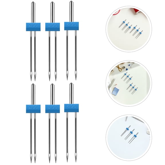 NUOLUX Household Sewing Machine Twin Needles Steel Double Point Needles for Quilting Hemming Projects