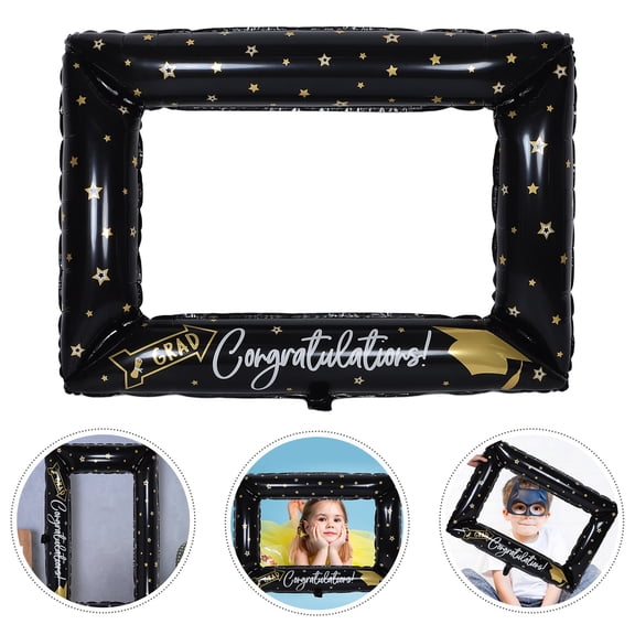 NUOLUX Inflatable Selfie Frame for Graduation Party Black Creative Decoration