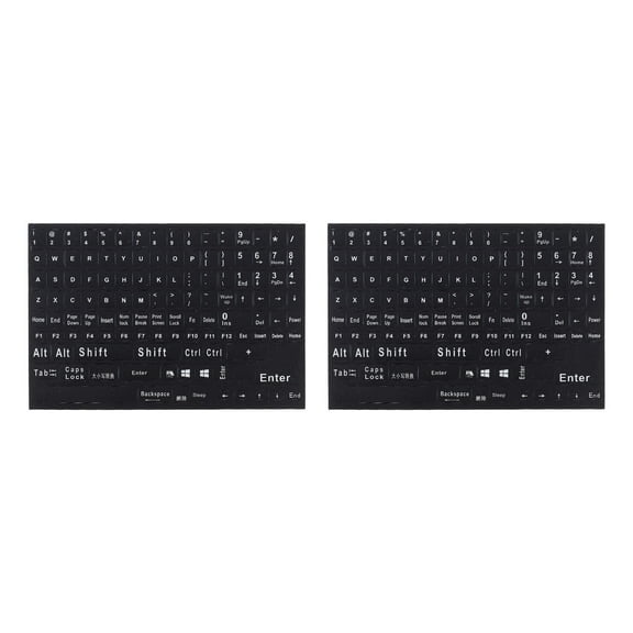 CATIEBYE Back to School Keyboard Letter Stickers Keyboard Stickers Black 2 Sheets