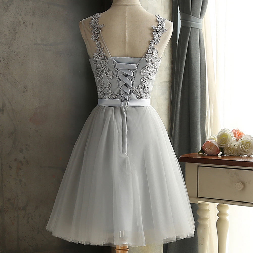 Gray dresses short deals
