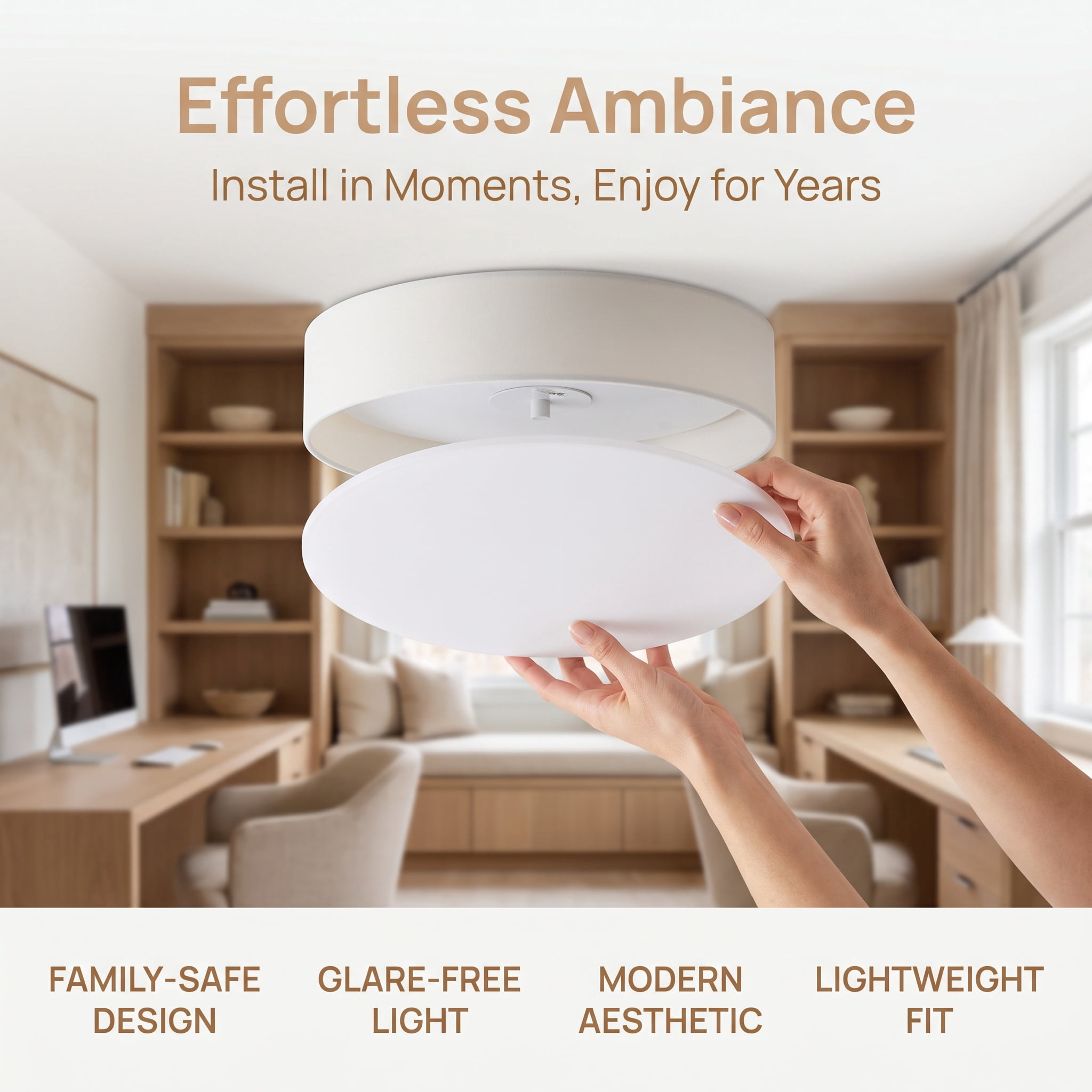 NUOLUX Lamp Shade Diffuser Frosted Acrylic Ceiling Light Cover White ...
