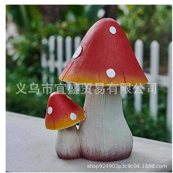 NUOLUX Large Mushroom Statue Resin Mushroom Figurine Garden Mushroom Craft Simulated Mushroom Decor