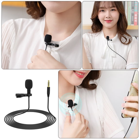 NUOLUX Clip- Lavalier Microphone for Content , Black Metal Design, 1-Pack, Clear Audio Recording