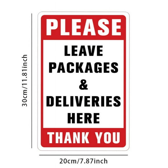 NUOLUX Leave Packages Here Sign Sticker Wall Sign Sticker Delivery Sign Sticker Adhesive Delivery Here Sticker