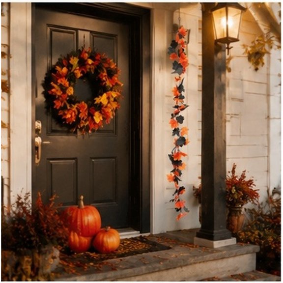 NUOLUX Lifelike Fall Leaves Decor Vivid Vine Pendant Plastic Scene Layout Harvest Festival 1 Set