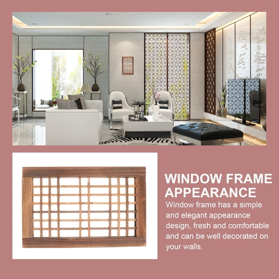 NUOLUX Light Brown Farmhouse Window Frame Decor Rustic Vintage Wood Frame for Wall Hanging