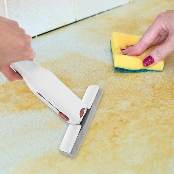 NUOLUX Lightweight Handheld Mop, Absorbent Sponge, Versatile for Home, White