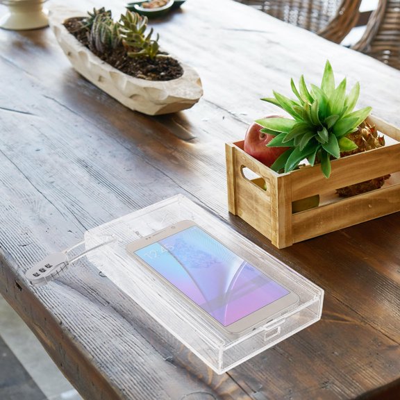 NUOLUX Lightweight Phone Lock Box Portable Clear Cell Phone Locker Convenient Storage Case