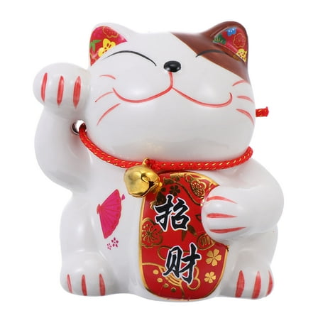 Tineasur Ceramic Cat Bank White Money Saving Jar Home Desktop Decor