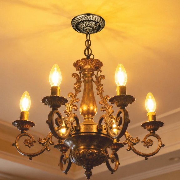 NUOLUX Vintage Dark Brown Iron Chandelier Canopy with Sturdy Mounting Bracket
