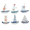 thumbnail image 1 of Tineasur 6Pcs Coastal Ornament Rustic Boat Decor Assorted Color Wooden Sailing Boat Model for Bedroom, 1 of 6