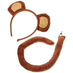 NUOLUX Monkey Accessory Headband Tail for Photography Props in Animal Theme 1 Set