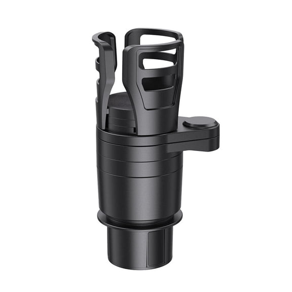 Tineasur Black Plastic Rotating Car Cup Holder Expander with 4 Compartments Multi-Functional Storage Organizer