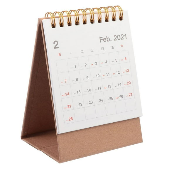 Tineasur Vintage 2021 Desk Calendar White Paper Monthly Planner with Coil Binding for Writing and Scheduling