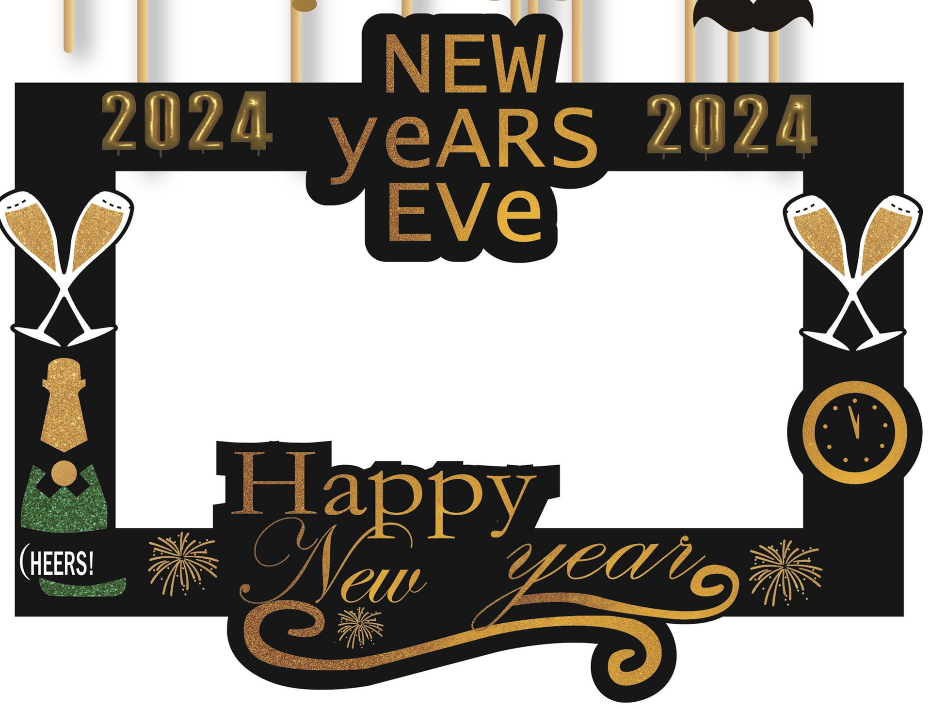 nuolux new year photo booth frame 2024 party photo props supplies