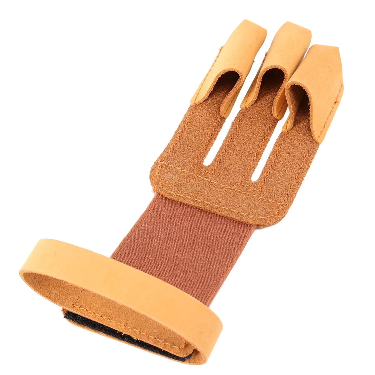 Gant De Tir à L'arc En Cuir Véritable Pour Adultes - Protection 3 Doigts - Sangle Velcro Ajustable - Qualité Pro - 4
