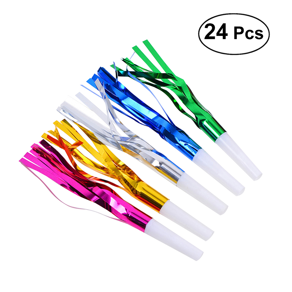 NUOLUX Party Noise Metallic Whistles Fringed Blowout Kids Blowout Makers Funny Favors Blowouts Noisemakersblowers Horn Horns