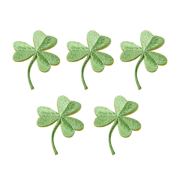NUOLUX Patches Patch Leaf Four Shamrock Embroidery Iron Luckydecal Stickers Diy Day Cloth Cartoon Patrick Embroidered Small