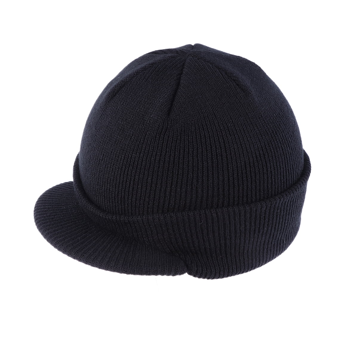 NUOLUX Peaked Beanie Hat Insulated Warm Knitted Thermal Winter Stylish Peak for Men Women Black