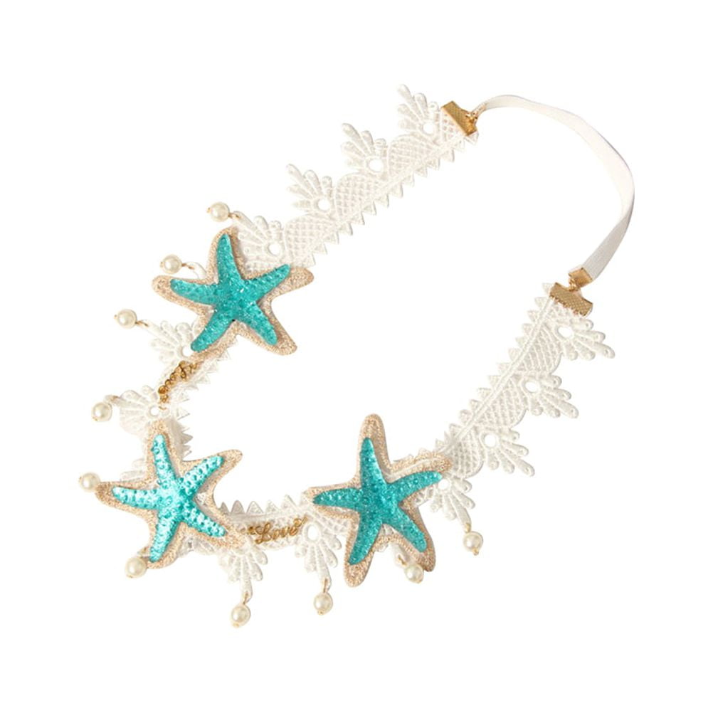 NUOLUX Pearl Headband Hair Band Lace Hair Wreath Headpiece Hair Band