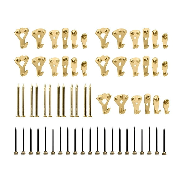 Tineasur Decorative Coat Hooks Painting Hook Black Copper Wall Hanger for Exhibition 84Pcs