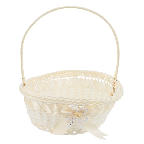 RENACLIPY Wicker Picnic Basket Plastic Hand Woven Storage Home Decor Gift 1Pack