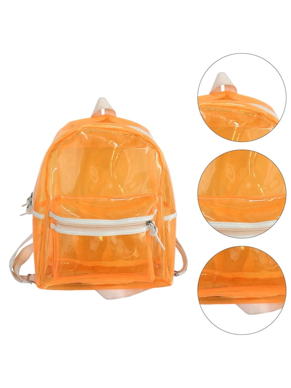 Compact Orange Jelly Transparent Backpack Durable and Reliable for Storage