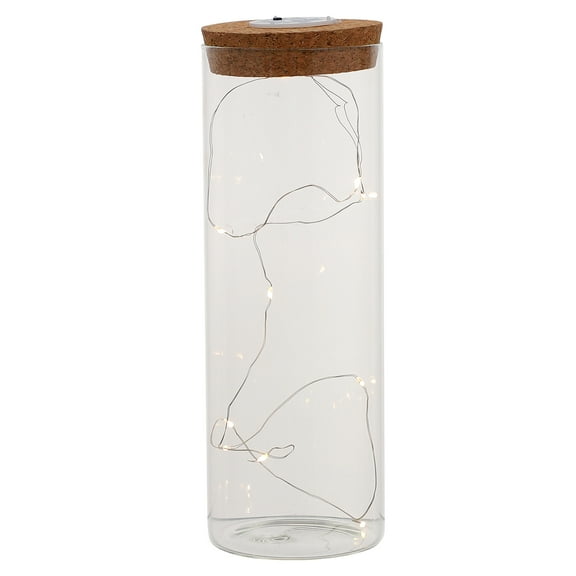 NUOLUX Preserved Flower Glass Bottles Wood Cork Wish Bottle Message Bottle with Light