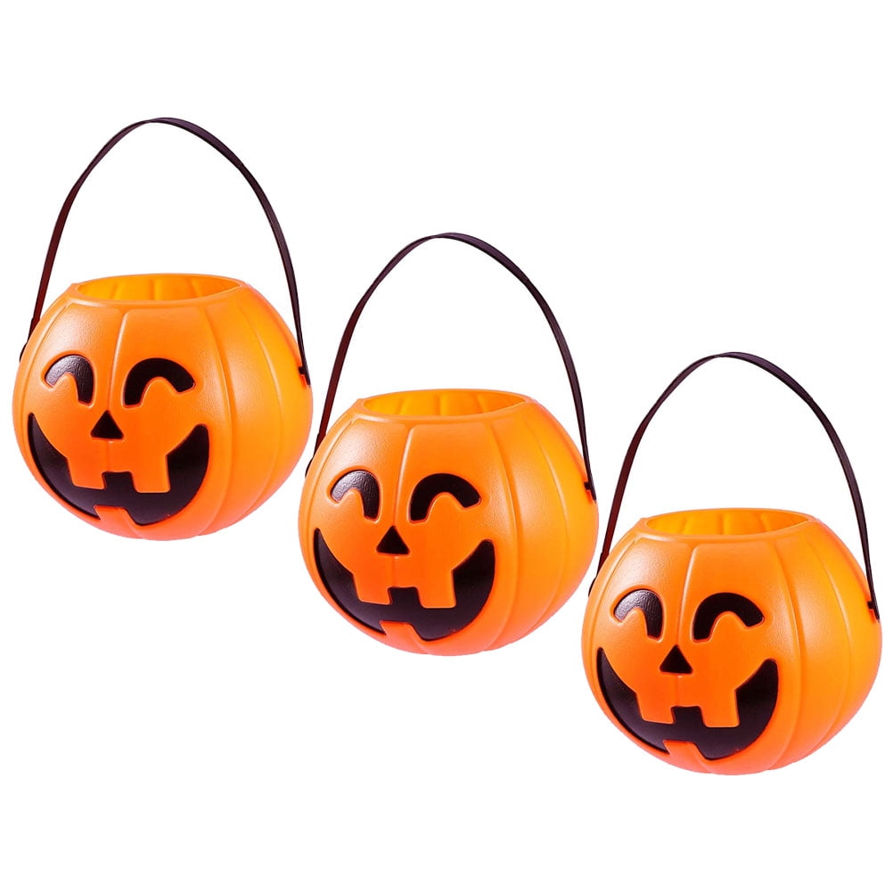 NUOLUX Pumpkin Bucket Pumpkin Pails Snack Container Halloween Props