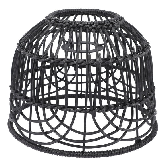 Tineasur Black Rattan Pendant Lamp Shade Woven Ceiling Light Shade for Living Room Decor