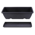 thumbnail image 1 of Tineasur Black Rectangular Indoor Plastic Planter Pot, 1 Piece for Home, Office, Garden Decoration, 1 of 6