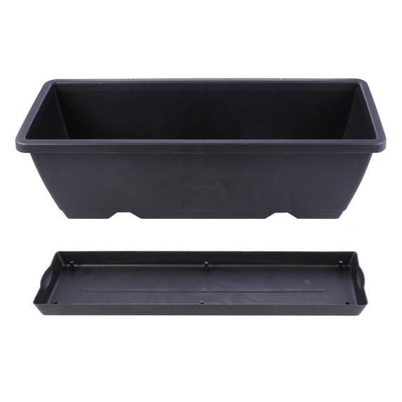 Tineasur Black Rectangular Indoor Plastic Planter Pot, 1 Piece for Home, Office, Garden Decoration