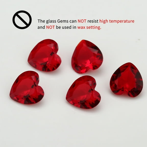 NUOLUX Red Glass Heart Baubles 10Pcs Valentine's Day Decoration Wedding Home Decor Elegant Design